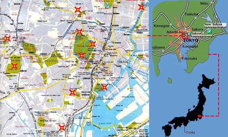Karte von Tokyo