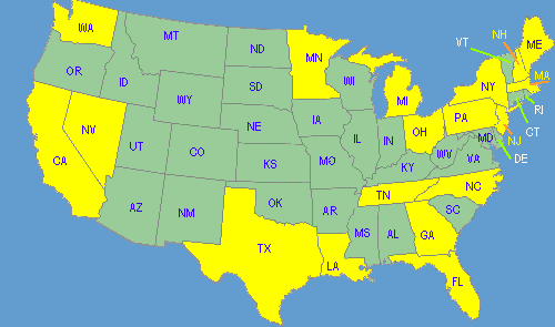 Karte der Staaten